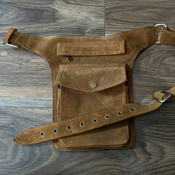 Genuine Leather Hip Belt Pouch Festival Bag Purse OS - Picture 1 of 5
